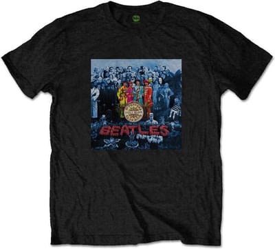 The Beatles - Sgt Pepper Blue Heren T-shirt - M - Zwart