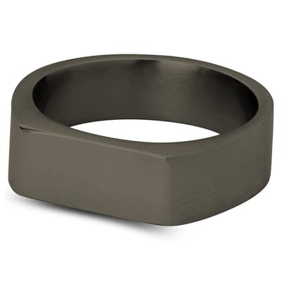 7 mm Gunmetal Zwarte Roestvrijstalen Rechthoekige Zegelring