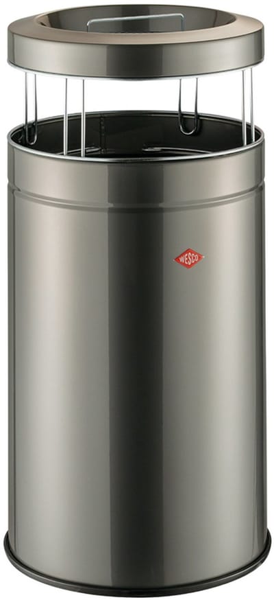 WESCO Staande Asbak Big Ash met zeef | 120 Liter | Metaal - Grafiet | Afvalbak met Asbak Staand - Made in Germany
