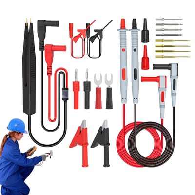 Meetleidingsset - Testloodset - Elektrische Tests - 21 Accessoires - CAT III 1000V - Uniek