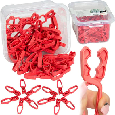 Wasknijpers - Kledingklemmen - Was Ophangen - Geen Metaal - 50 Stuks - Rood