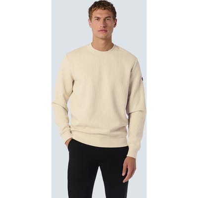 No Excess Sweater Crewneck Double Layer Jacquard Stretch Cement Maat: XXL | Sweaters Outlet | Heren | Beige