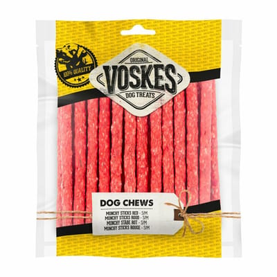 Voskes Hondensnacks Munchy Sticks Rood - 12 x 25 stuks - Voordeelverpakking