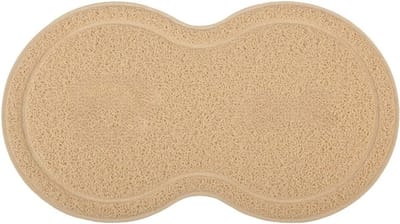 Famanu – 8-vormige katten huisdiermat - geschikt voor kattenbakvulling - deurmat of speelplaats - afmetingen 46 x 26 cm - duurzaam en zacht materiaal - eenvoudig schoon te maken