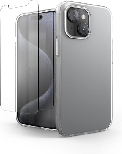 Telefoonhoesje Doorzichtig Geschikt voor Iphone 15 Hoesje Transparant Met Screenprotector Beschermglas