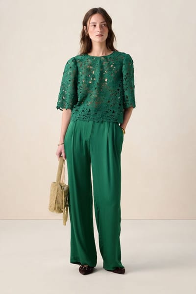 Sissy-Boy - Groene high waist wide leg broek