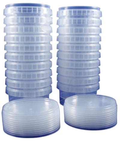 Omgoods- Kunststof Pot Set van 20 - Ronde Dozen met Deksel - Inhoud 240ml - Ø 95mm - Vaatwasser- en Magnetronbestendig - Ideaal voor Invriezen - Opbergdoos