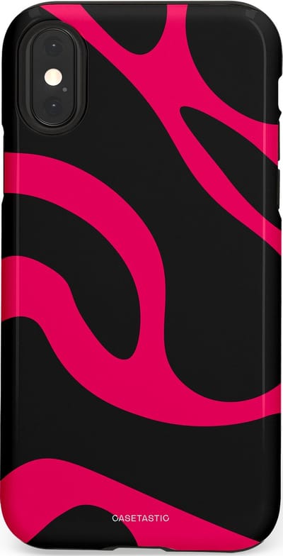 Casetastic Hoesje Geschikt voor Apple iPhone X/Xs - Stijlvolle Beschermende Duo-layer Case - Hotpink Camoprint
