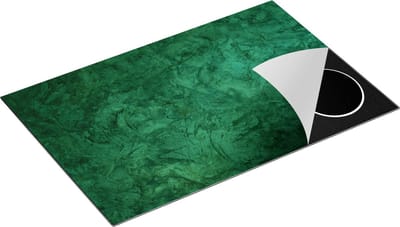 Chefcare Inductie Beschermer Donker Groene Muur - Stenen Muur in het Groen - 80x50 cm - Afdekplaat Inductie - Kookplaat Beschermer - Inductie Mat