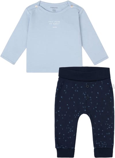 Noppies - Kledingset - 2 delig - Broek Nicea Donkerblauw - Shirt Neisse Lichtblauw - Maat 44