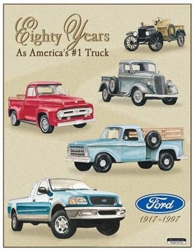 Ford Trucks 80 Yr Tribute  ​Metalen wandbord 31,5 x 40,5 cm