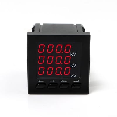 Spanning Meter - AC Monitor - Elektrische Metingen - Drievoudige Fase - 12 cm - Grijs