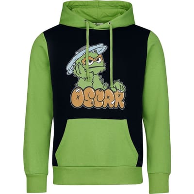 Sesame Street Trui met capuchon - Oskar - S tot XXL - voor Mannen - groen-zwart