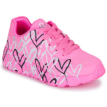 Skechers Meisjes Street JGoldcrown UNO Lite Metallic Love Sneakers 314067L Roze