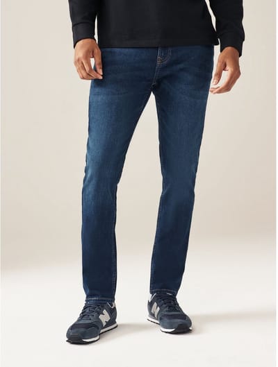 Next - Heren - Klassieke skinny fit single jeans met stretch - Blauw