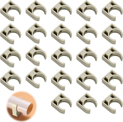 Set van 50 Stuks 20mm Buisbeugels voor het Bevestigen van Kabels en Leidingen, Duurzame Klemmen voor Buizen en Golfbuizen in Grijs