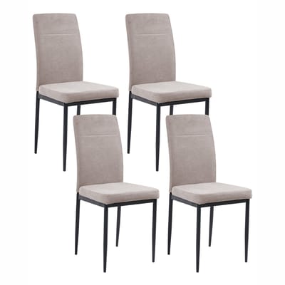 RINER - Eetkamerstoel set van 4 - Taupe - Polyester