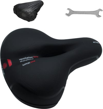 Josse Comfort Gel Fietszadel - Unisex - Zwart/Rood - Ventilerend - Waterdicht