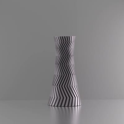 3d-gezellig Illusie - Vaas - Zilver - Maat 30 cm - 100% gerecycled PLA (bioplastic)