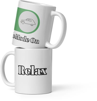De2pktjes - Relax - Deuche Mode On Mok (300ml) - Witte Glanzende Mok voor de Echte Citroën liefhebber!