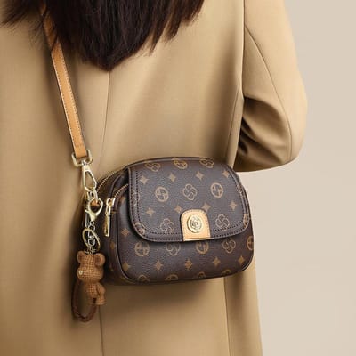 Nouveau Sac d'Automne pour Femmes Petit Sac Sac Bandoulière Luxe Léger Niche Haut de Gamme Petit Sac Rond brown
