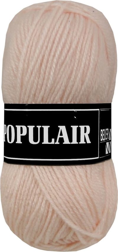 Beijer BV Populair acryl garen - zachte roze (96) - pendikte 3,5 a 4 mm - 1 bol van 50 gram