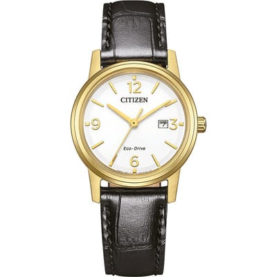 Citizen EW2722-01A Horloge - Leer - Zwart - Ø 30 mm