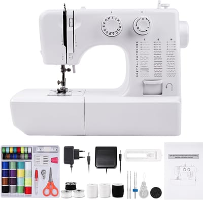 Creatorally Elektrische Naaimachine Huishoudelijk - 45 Stikpatronen - met 42-delig Naaiset - Elektrische dubbeldraads naaimachine - Naaiset - Sewing Machine Beginners Set - Voor Beginners & Gevorderden
