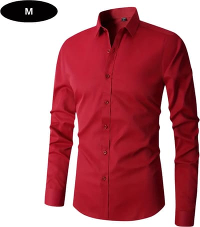 Bovista Overhemd Heren - Volwassenen - Lange Mouwen - Strijkvrij - Lange Mouw - Rood - Maat M