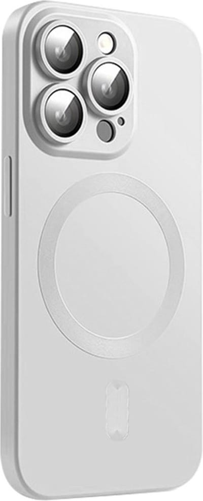 ENKAY Hoesje - Geschikt voor iPhone 16 Pro Hoesje - ENKAY Colour TPU Back Cover met Camera Lens Protector - MagSafe Compatible - Zilver