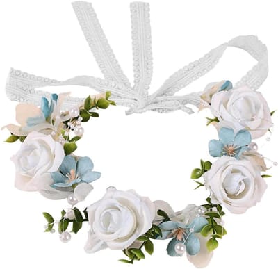 Bloemenhoofdband - Bloemenkroon Hoofdtooi - Feestelijke Accessoire - Realistische Bloemen - 20 x 10 x 2.5 cm - Meerdere Kleuren