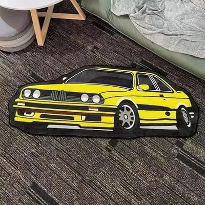 Raceauto-vormig Tapijt, Zacht Comfortabel Nachtkastjestapijt Voor Slaapkamers, Decoratief Vloerkleed Voor Jongenskamers, Woondecoratie 50x150cm 20x59inch