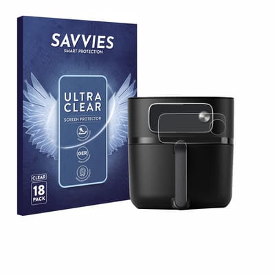 Savvies - Screenprotector voor Philips Airfryer HD9876/90 - Folie Beschermfolie transparant 18 Stuks
