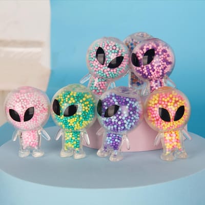 1/6 Stuks Mini Squishy Alien Speelgoed Konijn Knijpspeelgoed Stressverlichtend Speelgoed voor Feestartikelen Grappige Buitenaardse Wezens Ballen Fidget Speelgoed