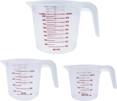 Combi-deal: Maatbeker - 250ml / 500ml / 1 liter - plastic - cocktail/glas/klein