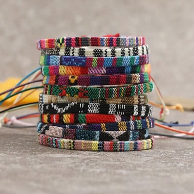12 stuks Boho Surfer Strand Armband Set Mannen & Vrouwen Gevlochten Boho Zomer Armbanden Handgemaakte Festival Sieraden gray