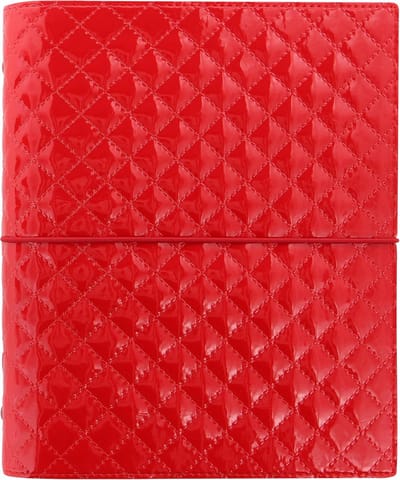A5 Organizer - Agenda Planner - Dagelijkse Planning - Glanzende Padded Cover - 30mm Ringmechanisme - Rood