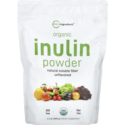 Micro-ingrédients, poudre d'inuline biologique, sans saveur, 2,2 lb (998 g)