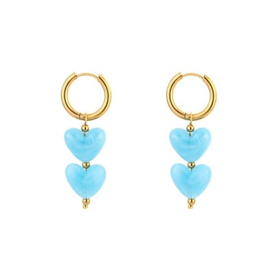 Hartjes oorbellen Licht blauw