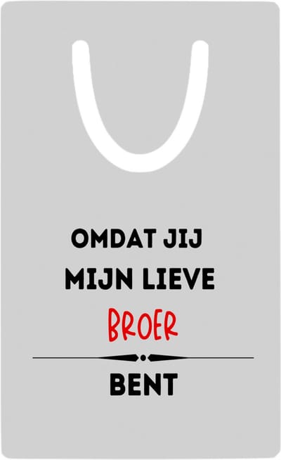 Hacebo® - omdat jij mijn lieve broer bent metalen boekenlegger - Broer - de liefste broer - verjaardag - cadeautje voor broer - kado - geschenk Bladwijzer boekenleggers - 7.6 cm x 5cm