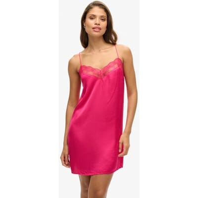 Superdry Satijnen Minicami-jurk Roze Grootte: 40