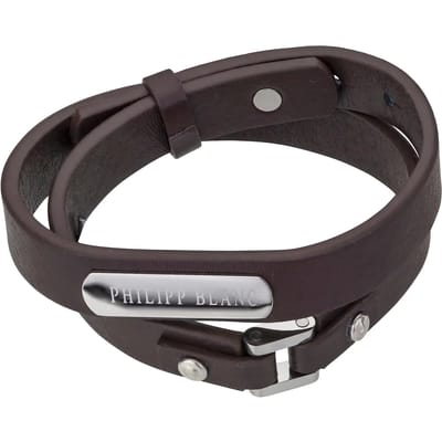 Echt leer en roestvrij stalen armband Philipp Blanc Niklas