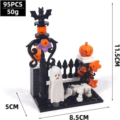 MIJN EIGEN CREATIE Halloween Decoratie Dood Geest Kerkhof Spookhuis Bouwstenen Collectie Pompoen Zeis Terreur DOE-HET-ZELF Speelgoed PDF Insturction