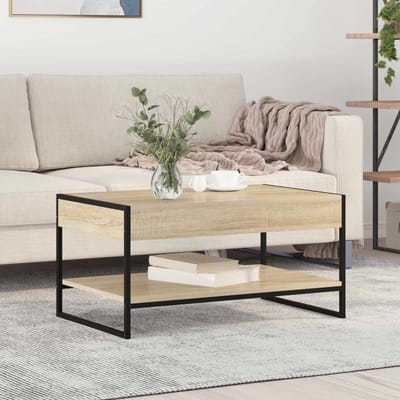 vidaXL - Salontafel - Sonoma - 80 - x - 50 - x - 40 - cm - Bewerkt - hout