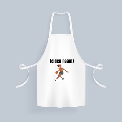 Akyol - basketbal vrouw met eigen naam Keukenschort - Basketbal - iemand die op basketbal zit - sport - verjaardag cadeau - kado - geschenk - 82 bij 71 cm