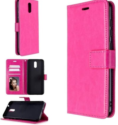 LuxeBass Hoesje geschikt voor Nokia 1 Plus hoesje book case roze gsm hoesje - telefoonhoes - telefoonhoesjes