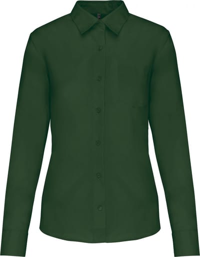Kariban Overhemd in onderhoudsvriendelijk polykatoen-popeline dames K549 - Forest Green - 4XL