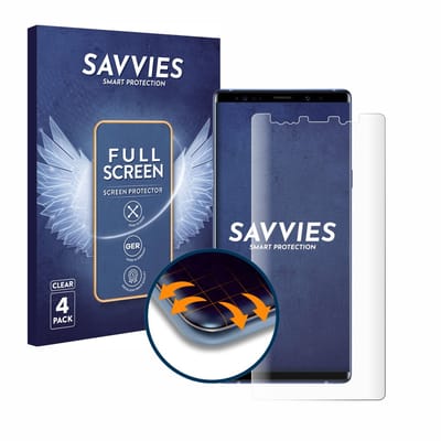 Savvies - Screenprotector voor Samsung Galaxy Note 9 - Folie Beschermfolie transparant volledig dekking 4 Stuks