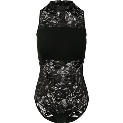 Urban Classics Ladies Lace Body Body's zwart L Katoen -
