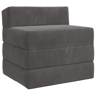 vidaXL - Vouwbare - Sofa - Bed - Donkergrijs - 200 - x - 70 - x - 15 - cm - Fluweel